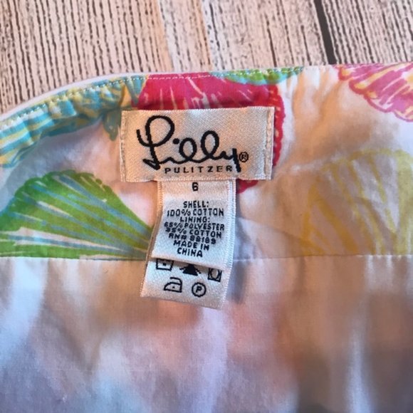 Lilly Pulitzer Wrap Skirt Sz 8 Shells Clam Digger - Picture 8 of 10